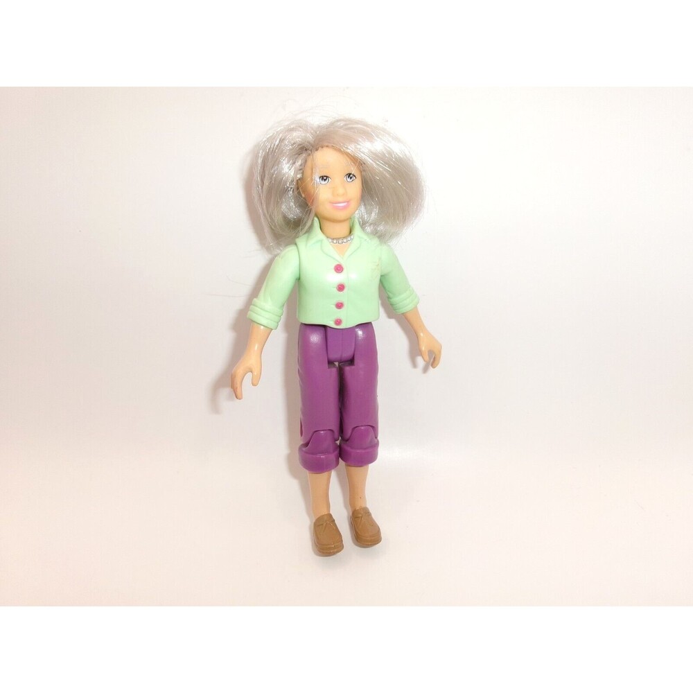 Fisher Price Loving Family Grandma Grandmother Doll Figure Green Top Purple Pant